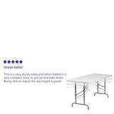 English Elm Commercial Grade 6-Foot Height Adjustable Plastic Folding Table