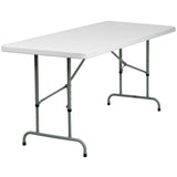 English Elm Commercial Grade 6-Foot Height Adjustable Plastic Folding Table