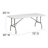 English Elm Commercial Grade 6-Foot Bi-Fold Plastic Folding Table