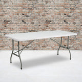 6-Ft Bi-Fold Plastic Folding Table - Commercial Grade, Seats 8, 330 lb. Capacity