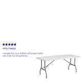 English Elm Commercial Grade 6-Foot Bi-Fold Plastic Folding Table