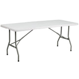 English Elm Commercial Grade 6-Foot Bi-Fold Plastic Folding Table