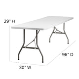 English Elm Commercial Grade 8-Foot Plastic Folding Table