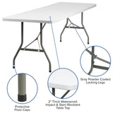 English Elm Commercial Grade 8-Foot Plastic Folding Table