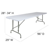 English Elm Commercial Grade 8-Foot Height Adjustable Plastic Folding Table