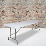 8-Ft Height Adjustable Folding Table | Commercial Grade | Seats 10 | Waterproof Top