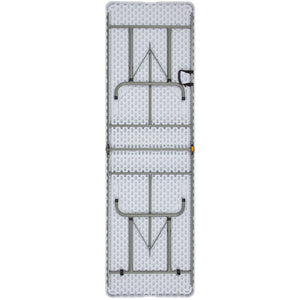 English Elm Commercial Grade 8-Foot Height Adjustable Bi-Fold Plastic Banquet and Event Folding Table with Carrying Handle