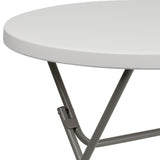 English Elm Commercial Grade 2.63-Foot Round Plastic Folding Table