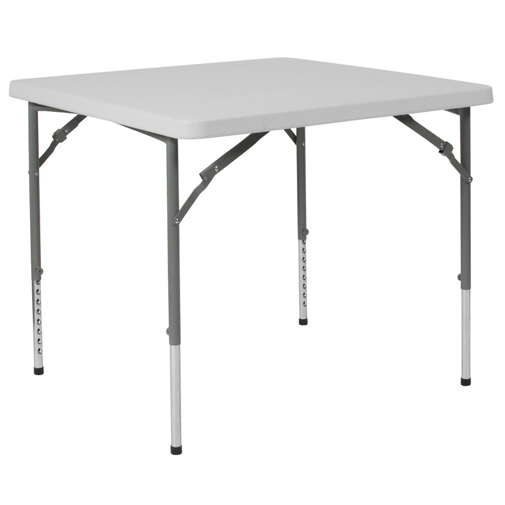 English Elm Commercial Grade 2.79-Foot Square Height Adjustable Plastic Folding Table