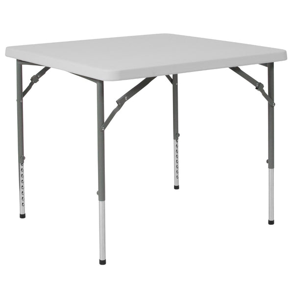 English Elm Commercial Grade 2.79-Foot Square Height Adjustable Plastic Folding Table