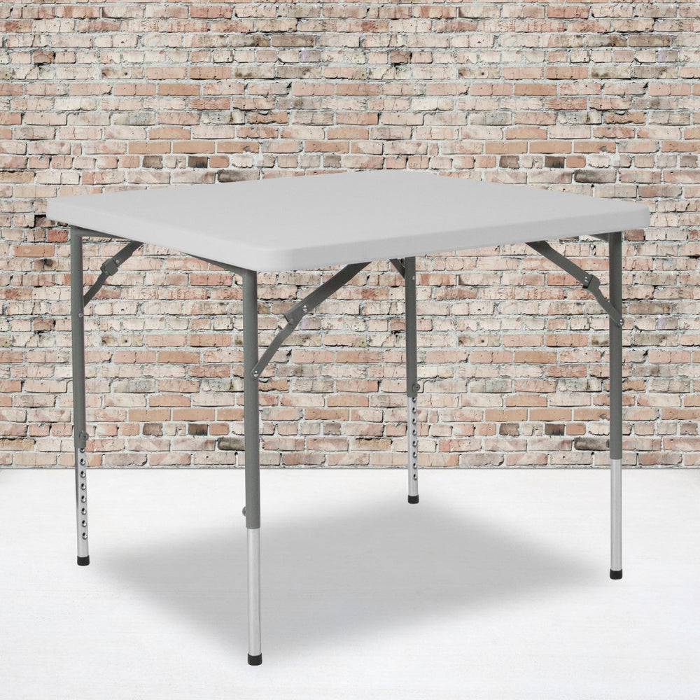English Elm Commercial Grade 2.79-Foot Square Height Adjustable Plastic Folding Table