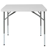 English Elm Commercial Grade 2.79-Foot Square Height Adjustable Plastic Folding Table