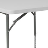 English Elm Commercial Grade 2.79-Foot Square Height Adjustable Plastic Folding Table