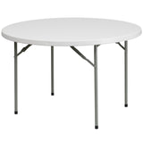 English Elm Commercial Grade 4-Foot Round Plastic Folding Table