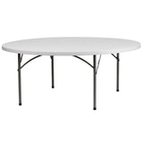 English Elm Commercial Grade 6-Foot Round Plastic Folding Table