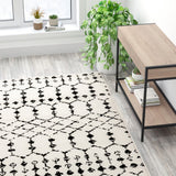 English Elm Geometric Bohemian Low Pile Rug - 8' x 10' -