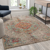 Distressed Medallion Area Rug - 5' x 7' - Polyester