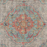 English Elm Distressed Medallion Area Rug - 5' x 7' - Polyester