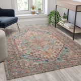 Distressed Vintage Medallion Area Rug - 5' x 7' - Polyester