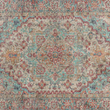 English Elm Distressed Vintage Medallion Area Rug - 5' x 7' - Polyester