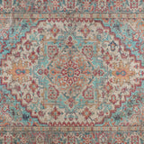 English Elm Distressed Vintage Medallion Area Rug - 8' x 10' - Polyester