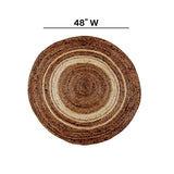 English Elm Natural Fiber Area Rug 4 Foot Round - Braided Indoor Rug - Natural Area Rugs