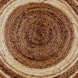 English Elm Natural Fiber Area Rug 4 Foot Round - Braided Indoor Rug - Natural Area Rugs