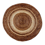 English Elm Natural Fiber Area Rug 4 Foot Round - Braided Indoor Rug - Natural Area Rugs