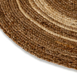 English Elm Natural Fiber Area Rug 4 Foot Round - Braided Indoor Rug - Natural Area Rugs