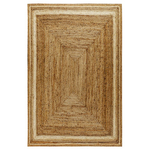 English Elm Natural Fiber Area Rug 8' x 10' - Braided Indoor Rug - Natural Area Rugs