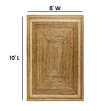 English Elm Natural Fiber Area Rug 8' x 10' - Braided Indoor Rug - Natural Area Rugs