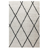 English Elm Shag Style Diamond Trellis Area Rug - 5' x 7' - Ivory