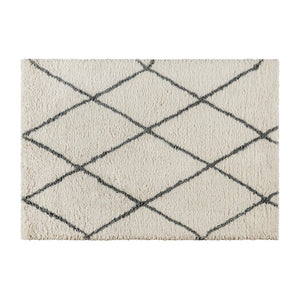 English Elm Shag Style Diamond Trellis Area Rug - 5' x 7' - Polyester (PET)