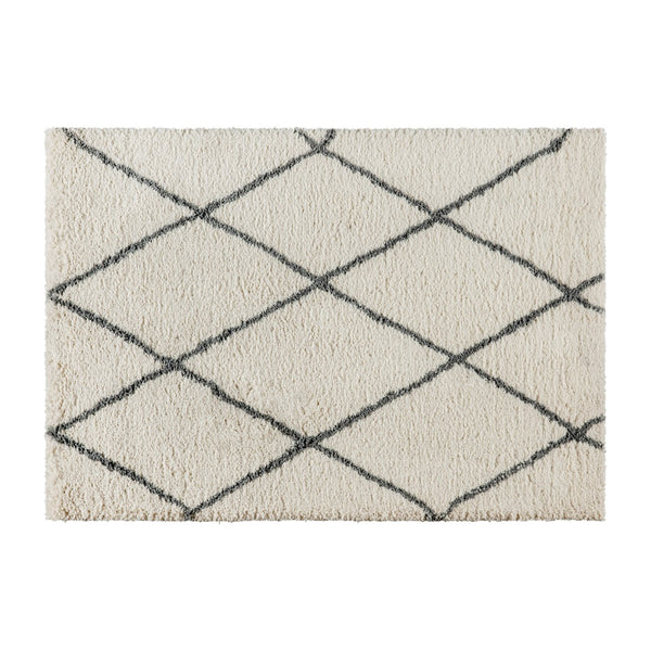 English Elm Shag Style Diamond Trellis Area Rug - 5' x 7' - Polyester (PET)