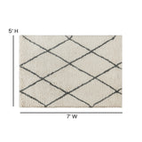 English Elm Shag Style Diamond Trellis Area Rug - 5' x 7' - Polyester (PET)