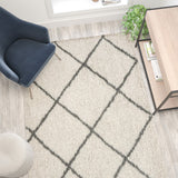 English Elm Shag Style Diamond Trellis Area Rug - 5' x 7' - Polyester (PET)