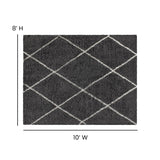 English Elm Shag Style Diamond Trellis Area Rug - 8' x 10' - Polyester (PET)