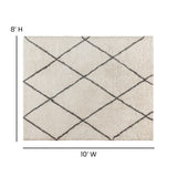 English Elm Shag Style Diamond Trellis Area Rug - 8' x 10' - Polyester (PET)