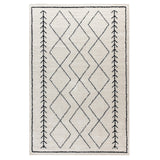 English Elm Geometric Style Bohemian Shag Area Rug - 5' x 7' - Ivory