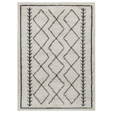 English Elm Geometric Style Bohemian Shag Area Rug - 8' x 10' - Ivory