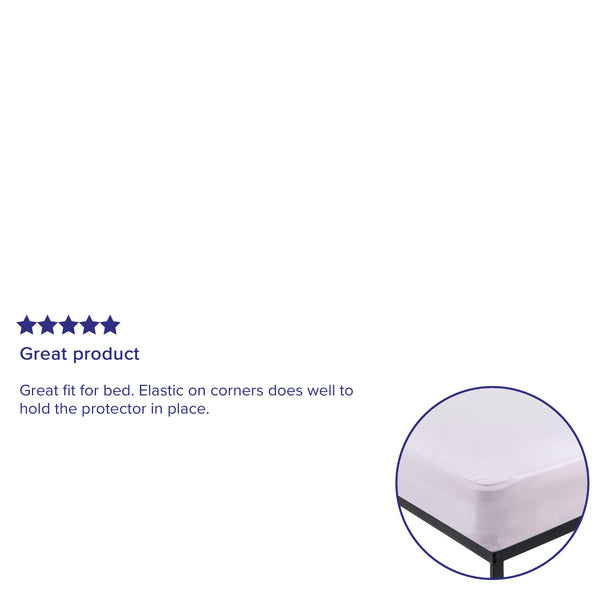 English Elm Premium Fitted 100% Waterproof-Hypoallergenic Vinyl Free Mattress Protector - Breathable Fabric Surface, Full