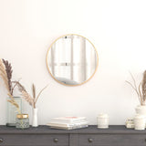 English Elm 20" Round Metal Framed Wall Mirror - Large Accent Mirror for Bathroom, Vanity, Entryway, Dining Room, & Living Room