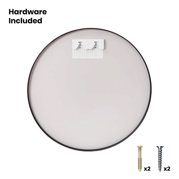 English Elm 36" Round Metal Framed Wall Mirror - Large Accent Mirror for Bathroom, Vanity, Entryway, Dining Room, & Living Room