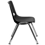 English Elm Commercial Grade Series 661 lb. Capacity Ergonomic Shell Stack Chair with Chrome Frame and 16'' Seat Height