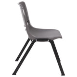 English Elm Commercial Grade 661 lb. Capacity Ergonomic Shell Stack Chair with Black Frame and 16'' Seat Height