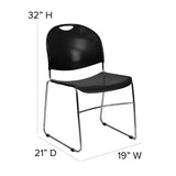 English Elm Commercial Grade Series 880 lb. Capacity Ultra-Compact Stack Chair with Chrome Frame