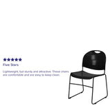 English Elm Commercial Grade Series 880 lb. Capacity Ultra-Compact Stack Chair with Powder Coated Frame