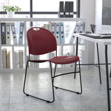 Ultra-Compact Stack Chair: 880 lb. Capacity, Black Frame - Space-Saving Design