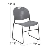 English Elm Commercial Grade Series 880 lb. Capacity Ultra-Compact Stack Chair with Black Powder Coated Frame