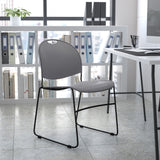 English Elm Commercial Grade Series 880 lb. Capacity Ultra-Compact Stack Chair with Black Powder Coated Frame